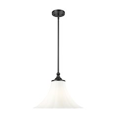 Z-Lite 1 Light Pendant, Matte Black