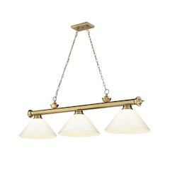 Z-Lite Cordon 3 Light Billiard, Steel Frame, White Shade Color