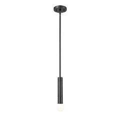 Z-Lite Stari 1 Light Pendant in Matte Black color, Steel frame