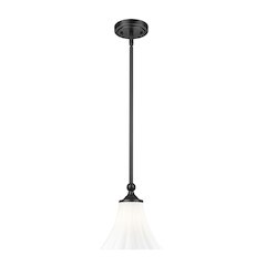 Z-Lite 1 Light Pendant, Matte Black