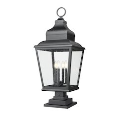 Z-Lite 4 Light Outdoor Pier Mounted Fixture, Sand Black