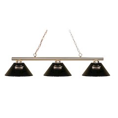 Z-Lite Sharp Shooter 3 Light Billiard, Steel Frame, Smoke  Shade Color