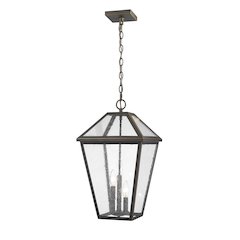 Z-Lite Talbot 3 Light Outdoor Chain Mount Ceiling Fixture, Oil Rubbed Bronze