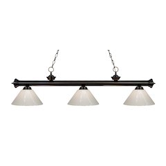 Z-Lite Riviera 3 Light Billiard, Steel Frame, White Shade Color