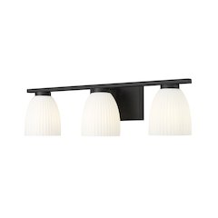 Z-Lite Naya 3 Light Vanity in Matte Black color, Steel frame