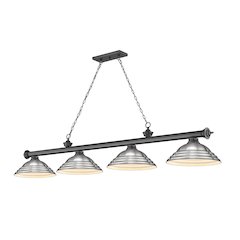 Z-Lite Cordon 4 Light Billiard, Steel Frame, Brushed Nickel Shade Color