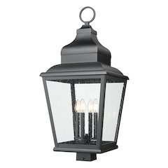 Z-Lite 4 Light Outdoor Post Mount Fixture, Sand Black