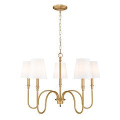 Z-Lite 5 Light Chandelier, Rubbed Brass