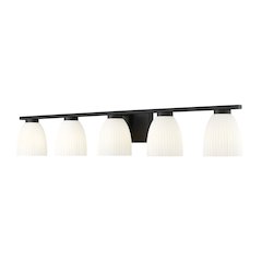 Z-Lite Naya 5 Light Vanity in Matte Black color, Steel frame