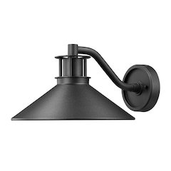 Z-Lite RLM 1 Light Outdoor Wall Light in Sand Black color, Aluminum frame