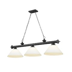 Z-Lite Cordon 3 Light Billiard, Steel Frame, Matte Opal Shade Color