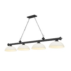 Z-Lite Cordon 4 Light Billiard, Steel Frame, Matte Opal Shade Color