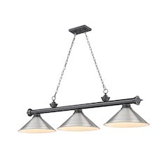 Z-Lite Cordon 3 Light Billiard, Steel Frame, Brushed Nickel Shade Color