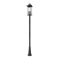 Z-Lite 6 Light Outdoor Post Mounted Fixture, Black Frame Finish