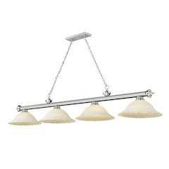 Z-Lite Cordon 4 Light Billiard, Steel Frame, White Mottle Shade Color
