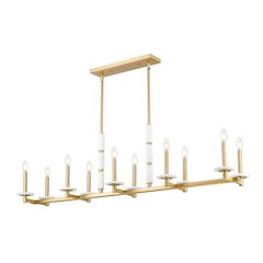 Z-Lite Kaden 10 Light Linear Chandelier in Modern Gold color, Steel frame