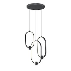Z-Lite 3 Light Chandelier, Matte Black