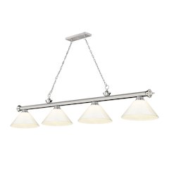 Z-Lite Cordon 4 Light Billiard, Steel Frame, White Shade Color