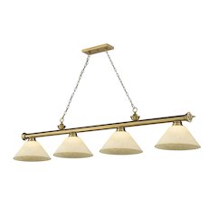 Z-Lite Cordon 4 Light Billiard, Steel Frame, Golden Mottle Shade Color