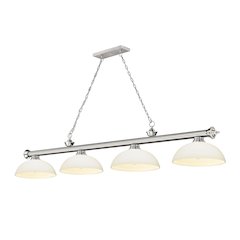 Z-Lite Cordon 4 Light Billiard, Steel Frame, Matte Opal Shade Color