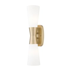 Z-Lite 2 Light Wall Sconce, Modern Gold