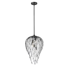 Z-Lite 5 Light Pendant, Matte Black