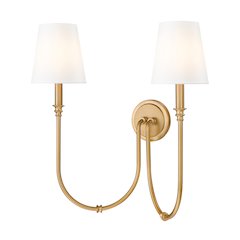 Z-Lite 2 Light Wall Sconce, Rubbed Brass
