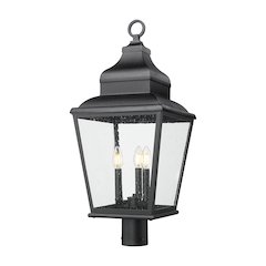 Z-Lite 3 Light Outdoor Post Mount Fixture, Sand Black