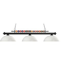 Z-Lite Shark 3 Light Billiard, Steel Frame, Matte Opal Shade Color