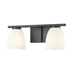 Z-Lite Naya 2 Light Vanity in Matte Black color, Steel frame