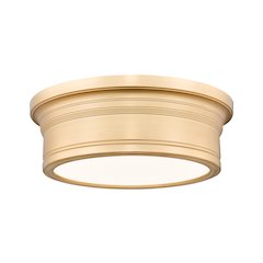 Z-Lite 1 Light Flush Mount, Modern Gold