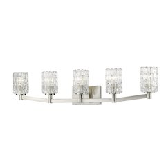 Z-Lite Aubrey 5 Light Vanity in Brushed Nickel Frame Finish