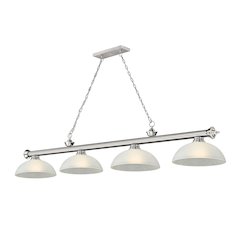 Z-Lite Cordon 4 Light Billiard, Steel Frame, White Linen Shade Color