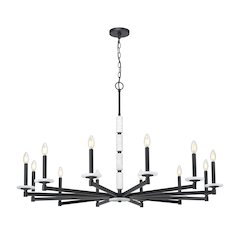 Z-Lite Kaden 12 Light Chandelier in Matte Black color, Steel frame