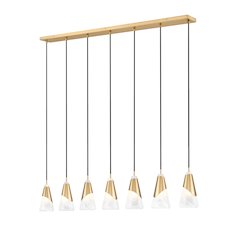 Z-Lite Aimie 7 Light Linear Chandelier, Modern Gold