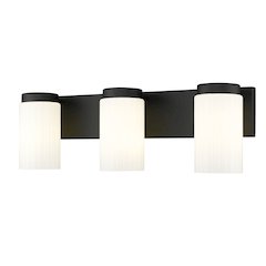 Z-Lite Burk 3 Light Vanity, Matte Black