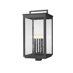 Z-Lite Hartwell 6 Light Outdoor Post Mount Fixture in Sand Black color
