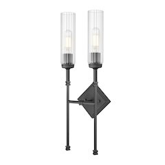 Z-Lite 2 Light Wall Sconce, Matte Black