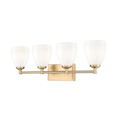Z-Lite Oren 4 Light Vanity in Modern Gold color, Steel frame