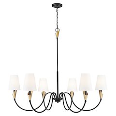 Z-Lite Claudelle 6 Light Chandelier in Matte Black + Modern Gold color