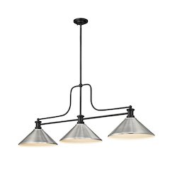 Z-Lite Melange 3 Light Billiard, Steel Frame, Brushed Nickel Shade Color