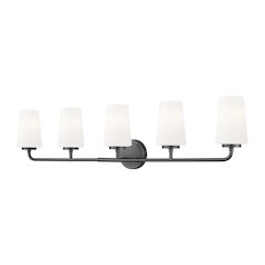Z-Lite Montford 5 Light Vanity in Matte Black color, Steel frame