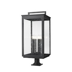 Z-Lite Hartwell 6 Light Outdoor Pier Mounted Fixture in Sand Black color
