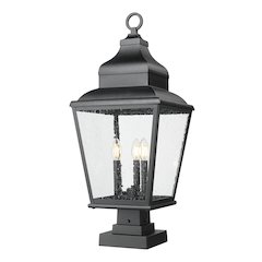 Z-Lite 3 Light Outdoor Pier Mounted Fixture, Sand Black