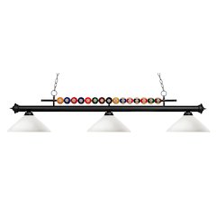 Z-Lite Shark 3 Light Billiard, Steel Frame, Matte Opal Shade Color