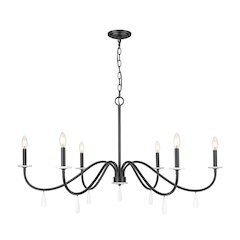 Z-Lite 6 Light Chandelier, Matte Black