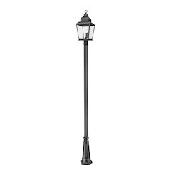 Z-Lite 3 Light Outdoor Post Mounted Fixture, Sand Black
