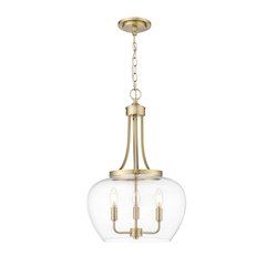 Z-Lite 3 Light Pendant, Burnished Brass