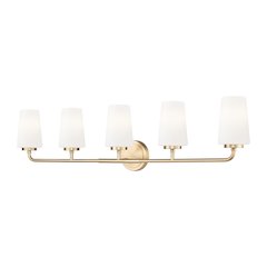 Z-Lite Montford 5 Light Vanity in Modern Gold color, Steel frame