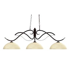 Z-Lite Phoenix 3 Light Billiard, Steel Frame, Golden Mottle Shade Color